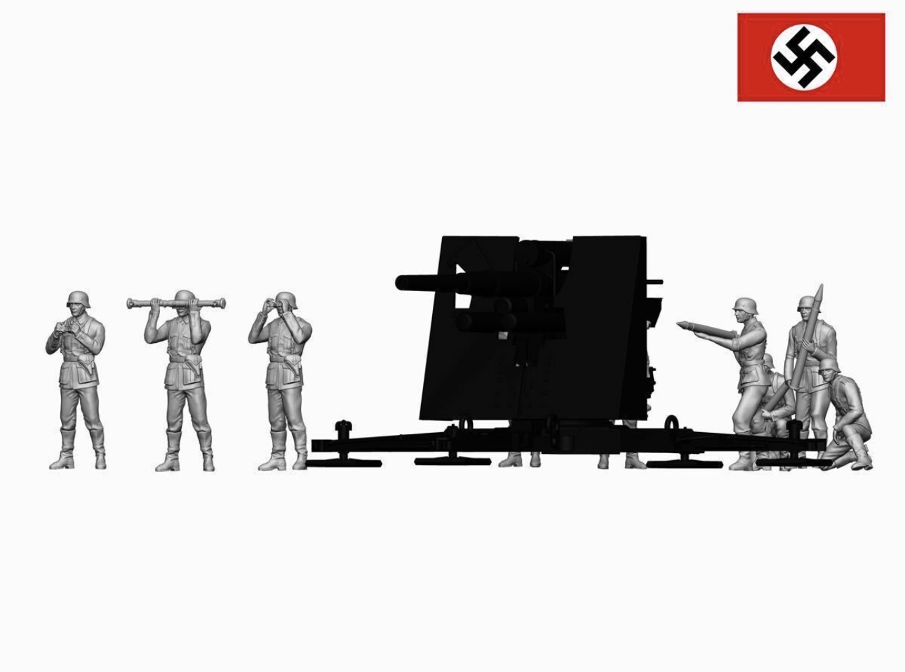 HINODE 1/144 レジンキット 未塗装 WW2 ドイツ軍兵士フィギュア11体 