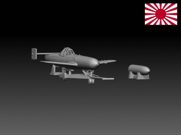 HINODE 1/144レジンキット 未塗装 WW2 日本海軍 桜花 (航空機) 11型 デカール&兵士フィギュア付き　ウイングキットコレクション - 画像 (2)