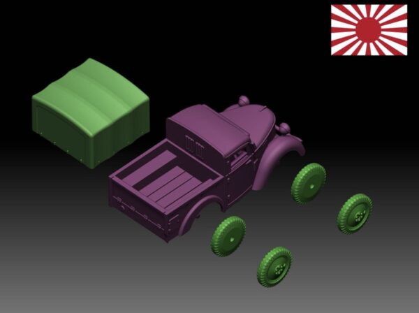 HINODE 1/144レジンキット　未塗装　WW2日本陸軍　九五式小型貨物自動車 - 画像 (4)