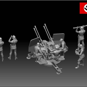 HINODE 1/144 レジンキット 未塗装 WW2 ドイツ軍 2cm 4連装対空機関砲
