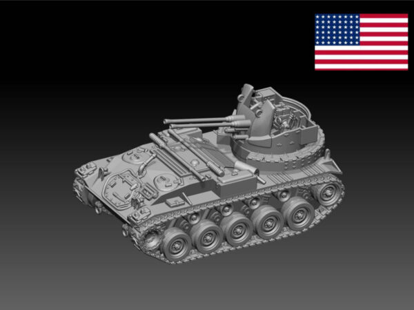 HINODE 1/144 レジンキット 未塗装 WW2 アメリカ軍 M19 対空自走砲 - 画像 (3)