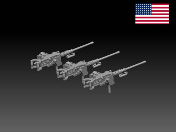 HINODE 1/144 レジンキット 未塗装 WW2 アメリカ軍 ブローニングM2重機関銃 3本