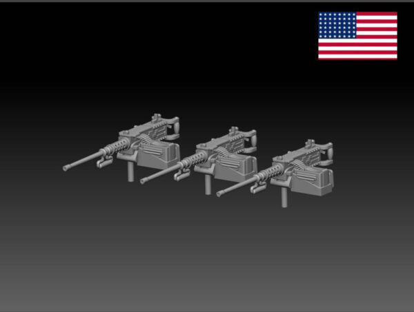 HINODE 1/144 レジンキット 未塗装 WW2 アメリカ軍 ブローニングM2重機関銃 3本 - 画像 (3)
