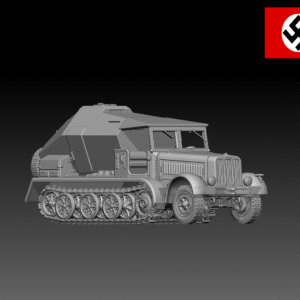 HINODE 1/144レジンキット 未塗装 WW2 ドイツ軍 Sdkfz.7/3 8tハーフトラック V2ロケット管制車