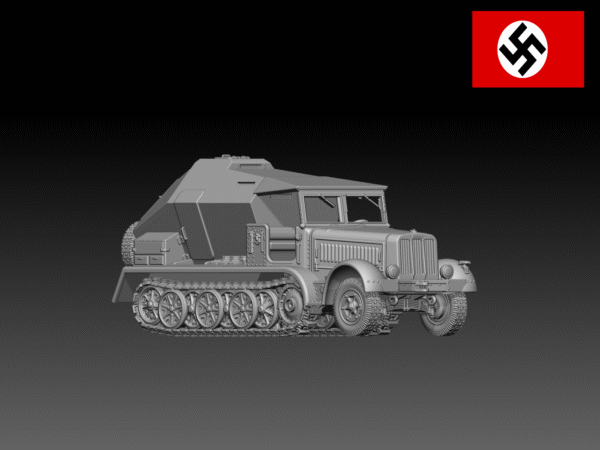 HINODE 1/144レジンキット 未塗装 WW2 ドイツ軍 Sdkfz.7/3 8tハーフトラック V2ロケット管制車
