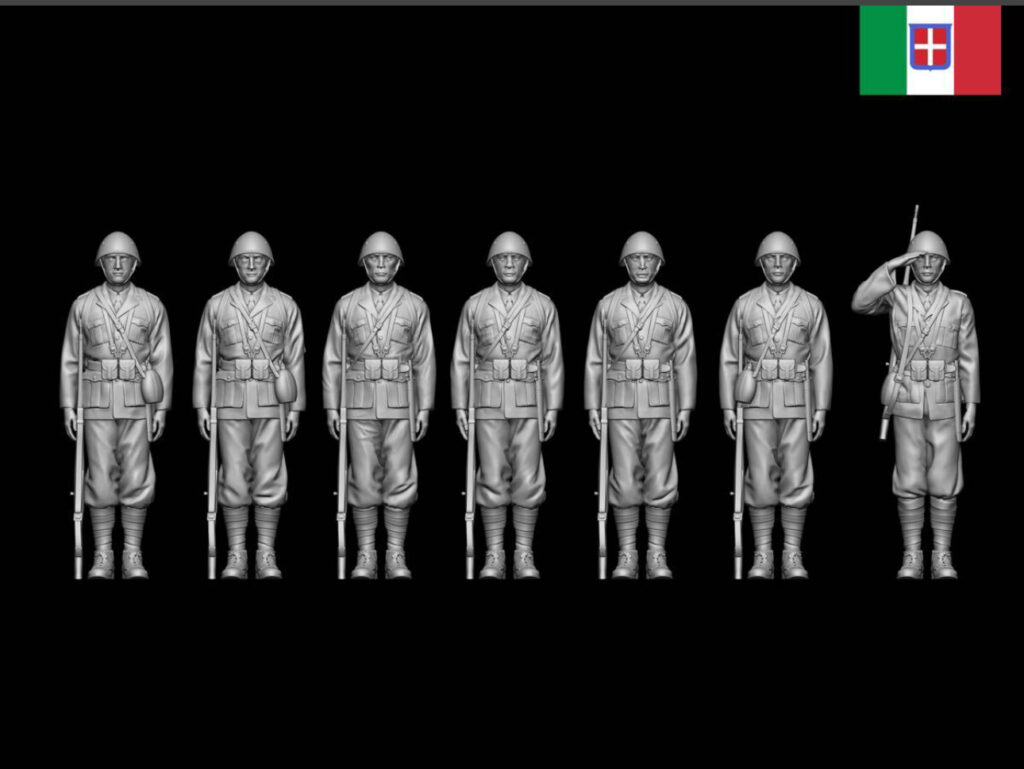 HINODE 1/144 レジンキット WW2イタリア軍 兵士フィギュア7体