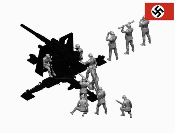 HINODE 1/144 レジンキット 未塗装 WW2 ドイツ軍兵士フィギュア11体 - 画像 (3)