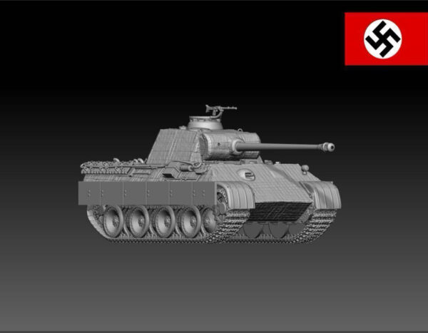HINODE 1/144レジンキット 未塗装 WW2 ドイツ軍 パンターA型 中戦車 Zimmerit 仕様