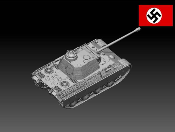 HINODE 1/144レジンキット 未塗装 WW2 ドイツ軍 パンターA型 中戦車 Zimmerit 仕様 - 画像 (4)