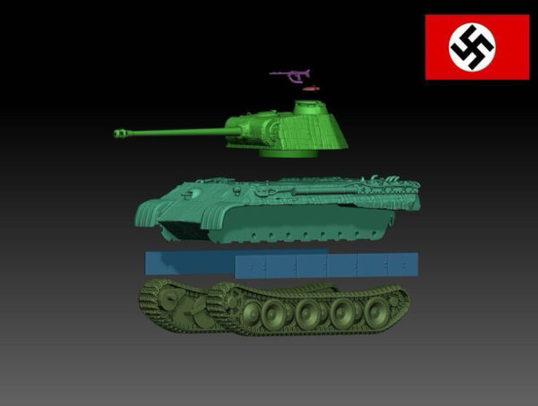 HINODE 1/144レジンキット 未塗装 WW2 ドイツ軍 パンターA型 中戦車 Zimmerit 仕様 - 画像 (5)