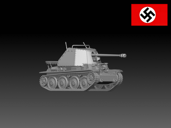 HINODE 1/144 レジンキット　未塗装 WW2 ドイツ軍　マルダーIII H型（Sd.Kfz.139）対戦車自走砲