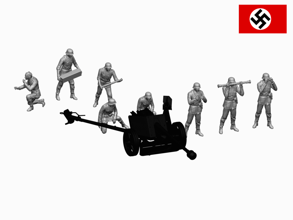 HINODE 1/144 レジンキット 未組立 未塗装 WW2ドイツ軍兵士フィギュア(8体セット)