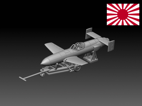 HINODE 1/144レジンキット　未塗装 WW2 日本海軍　桜花 (航空機)22型 デカール&兵士フィギュア付き　ウイングキットコレクション - 画像 (2)