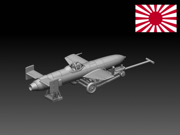 HINODE 1/144レジンキット　未塗装 WW2 日本海軍　桜花 (航空機)22型 デカール&兵士フィギュア付き　ウイングキットコレクション - 画像 (3)