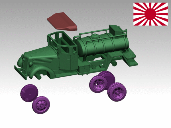 HINODE 1/144レジンキット　未塗装 WW2 日本軍　TX40 燃料補給車 - 画像 (4)