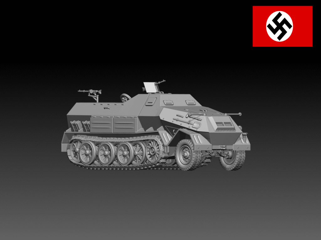 HINODE 1/144レジンキット 未塗装 WW2 ドイツ軍 Sd.Kfz.8 DB10 装甲兵員輸送車