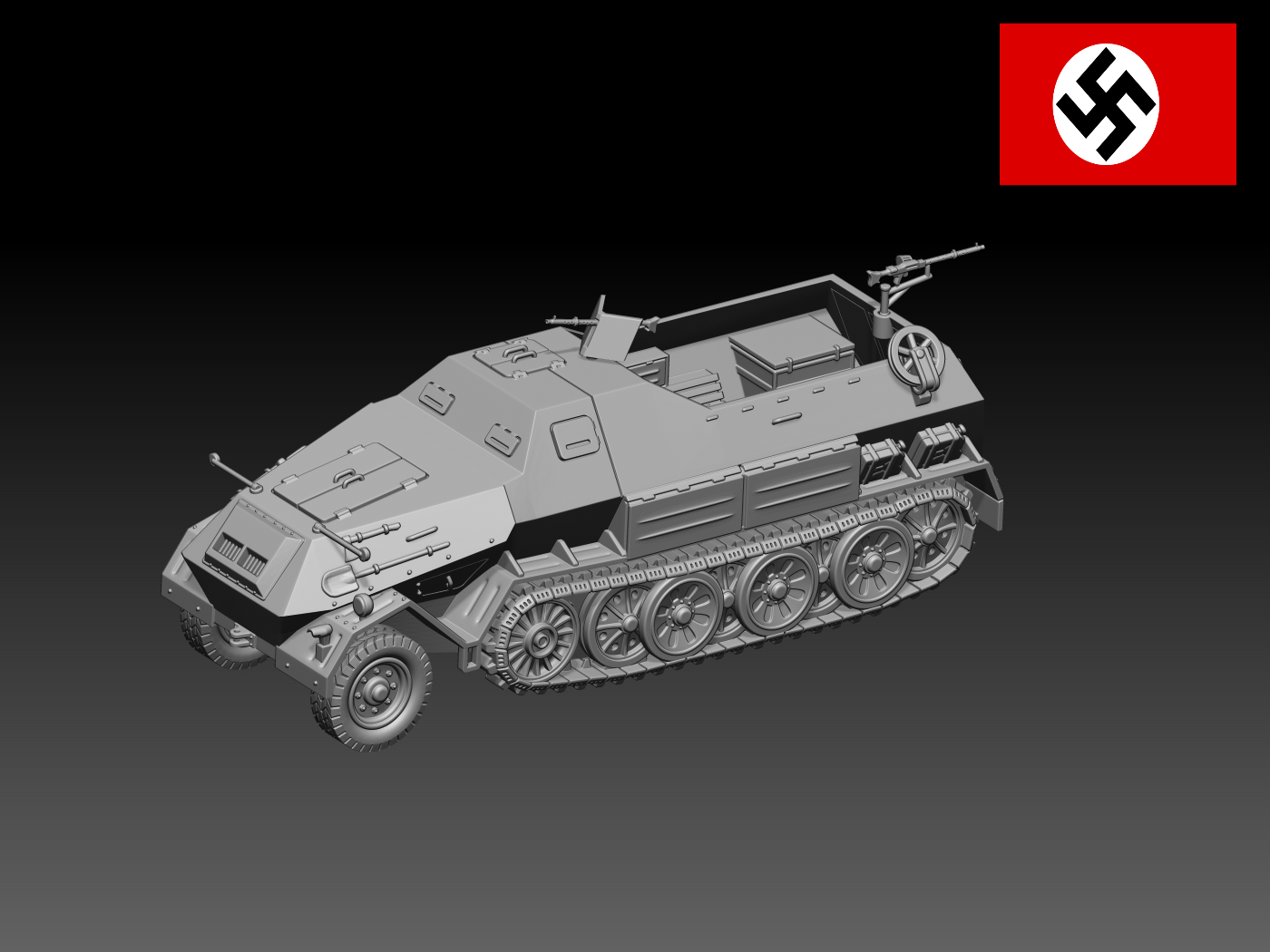 HINODE 1/144レジンキット 未塗装 WW2 ドイツ軍 Sd.Kfz.8 DB10 装甲兵員輸送車 - 画像 (2)