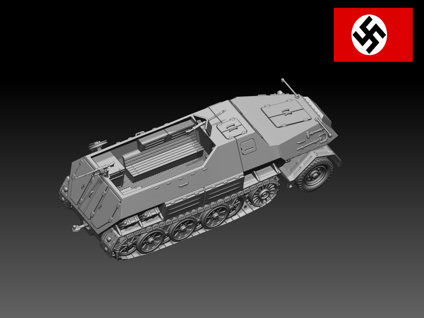 HINODE 1/144レジンキット 未塗装 WW2 ドイツ軍 Sd.Kfz.8 DB10 装甲兵員輸送車 - 画像 (3)