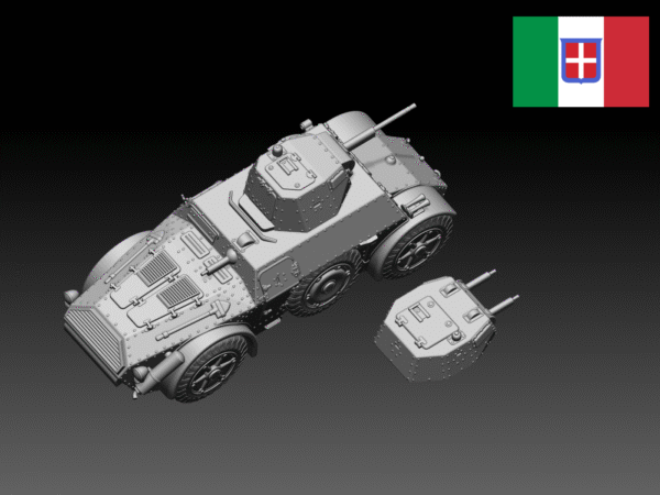 HINODE 1/144 レジンキット 未塗装 WW2 イタリア軍 AB40/AB41 装甲車 - 画像 (2)