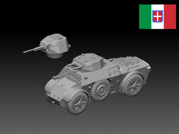 HINODE 1/144 レジンキット 未塗装 WW2 イタリア軍 AB40/AB41 装甲車 - 画像 (3)