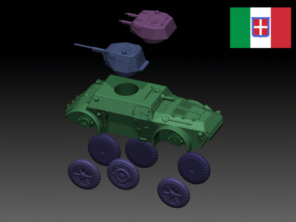 HINODE 1/144 レジンキット 未塗装 WW2 イタリア軍 AB40/AB41 装甲車 - 画像 (5)