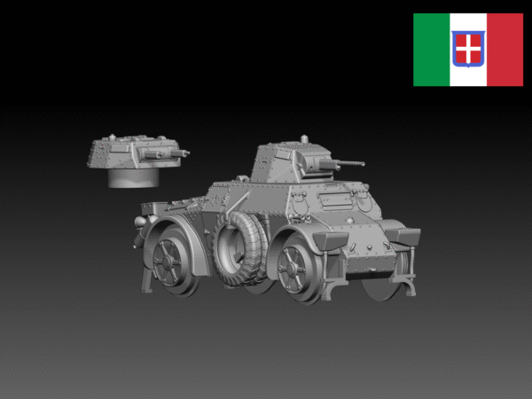 HINODE 1/144 レジンキット 未塗装 WW2 イタリア軍 AB40/AB41 装甲車（鉄輪）