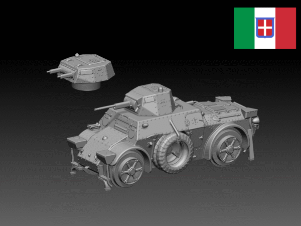 HINODE 1/144 レジンキット 未塗装 WW2 イタリア軍 AB40/AB41 装甲車（鉄輪） - 画像 (2)