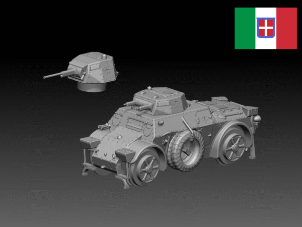 HINODE 1/144 レジンキット 未塗装 WW2 イタリア軍 AB40/AB41 装甲車（鉄輪） - 画像 (3)