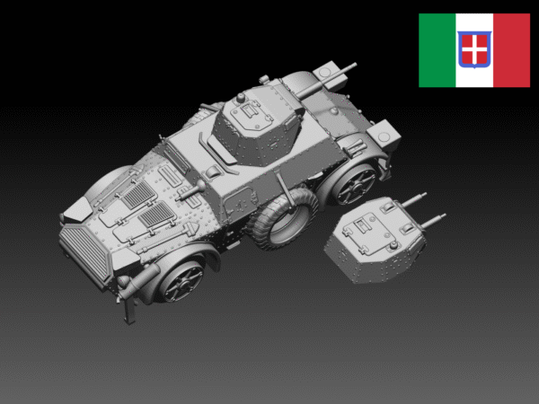 HINODE 1/144 レジンキット 未塗装 WW2 イタリア軍 AB40/AB41 装甲車（鉄輪） - 画像 (4)