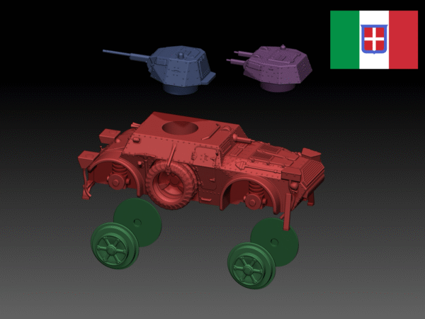 HINODE 1/144 レジンキット 未塗装 WW2 イタリア軍 AB40/AB41 装甲車（鉄輪） - 画像 (5)