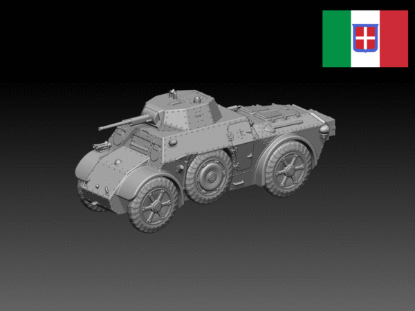 HINODE 1/144 レジンキット 未塗装 WW2 イタリア軍 AB43 装甲車 - 画像 (2)