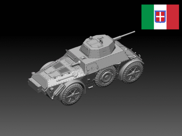 HINODE 1/144 レジンキット 未塗装 WW2 イタリア軍 AB43 装甲車 - 画像 (3)