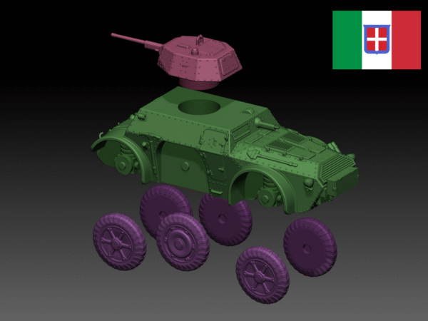 HINODE 1/144 レジンキット 未塗装 WW2 イタリア軍 AB43 装甲車 - 画像 (4)