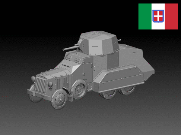 HINODE 1/144 レジンキット 未塗装 WW2 イタリア軍 FIAT 611C 装甲車 - 画像 (2)