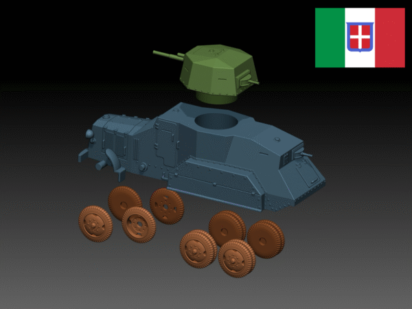 HINODE 1/144 レジンキット 未塗装 WW2 イタリア軍 FIAT 611C 装甲車 - 画像 (4)