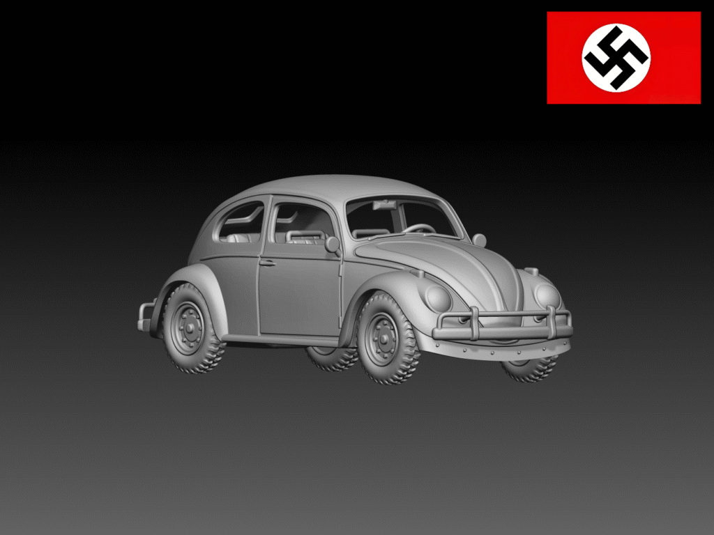HINODE 1/144レジンキット　未塗装 WW2 ドイツ軍　フォルクスワーゲン・ビートル　小型自動車