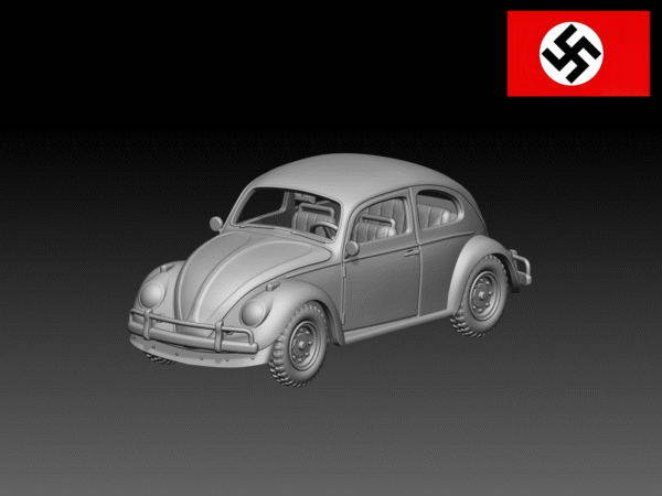 HINODE 1/144レジンキット　未塗装 WW2 ドイツ軍　フォルクスワーゲン・ビートル　小型自動車 - 画像 (2)