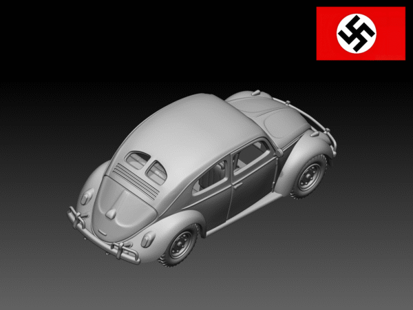 HINODE 1/144レジンキット　未塗装 WW2 ドイツ軍　フォルクスワーゲン・ビートル　小型自動車 - 画像 (3)