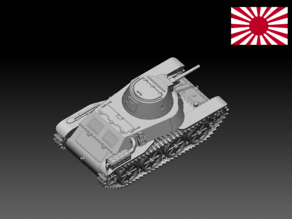 HINODE 1/144レジンキット　未塗装 WW2　日本陸軍 九八式軽戦車 ケニＢ型 - 画像 (2)