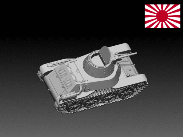 HINODE 1/144レジンキット　未塗装 WW2　日本陸軍 九八式軽戦車 ケニＢ型 - 画像 (3)