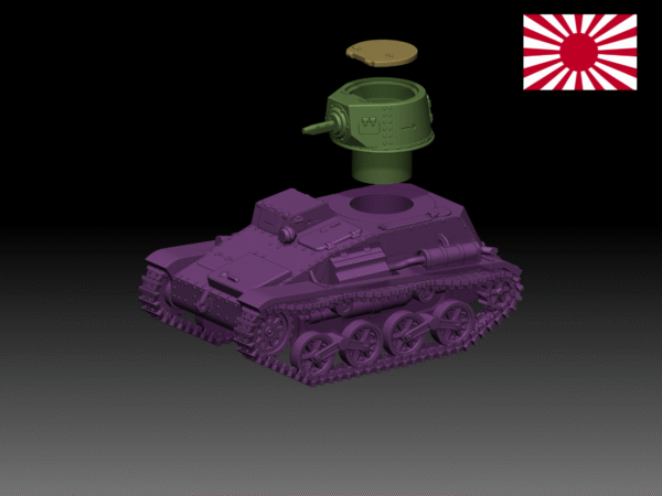 HINODE 1/144レジンキット 未塗装 WW2 日本陸軍 豆戦車 九四式軽装甲車 TK 前期型 - 画像 (5)