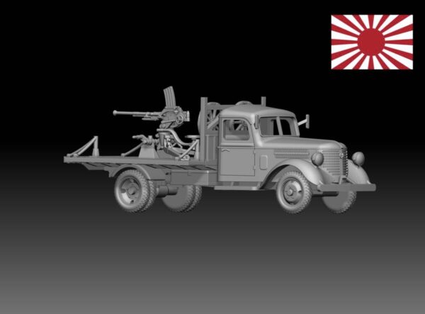 HINODE 1/144レジンキット 未塗装 WW2 日本陸軍 日産180型トラック20ｍｍ機関銃搭載