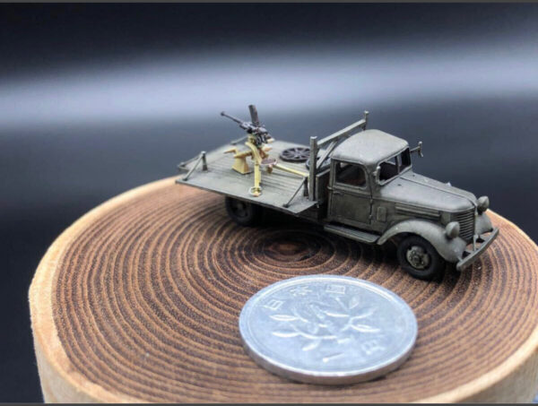 HINODE 1/144レジンキット 未塗装 WW2 日本陸軍 日産180型トラック20ｍｍ機関銃搭載 - 画像 (6)
