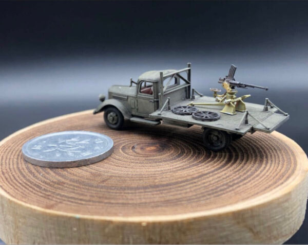 HINODE 1/144レジンキット 未塗装 WW2 日本陸軍 日産180型トラック20ｍｍ機関銃搭載 - 画像 (7)