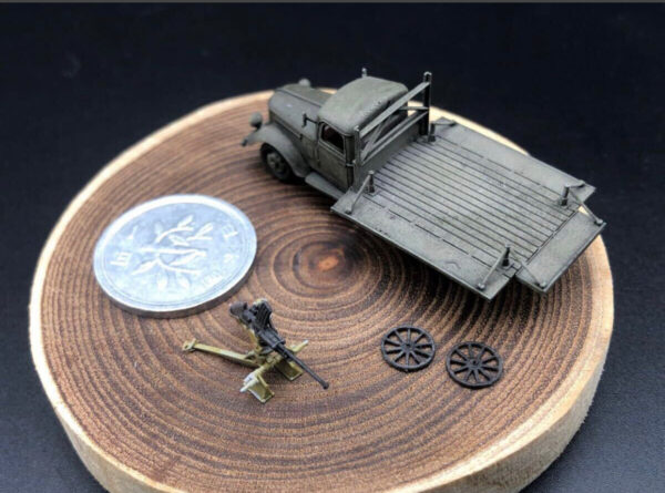 HINODE 1/144レジンキット 未塗装 WW2 日本陸軍 日産180型トラック20ｍｍ機関銃搭載 - 画像 (8)