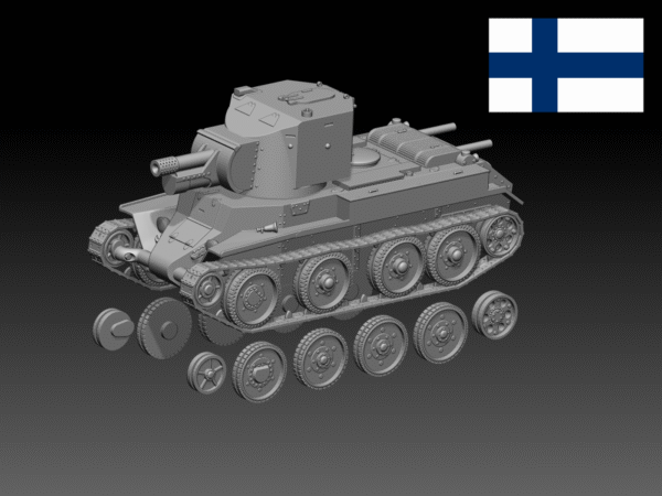 HINODE 1/144レジンキット 未塗装 WW2 フィンランド軍 BT-42 突撃砲