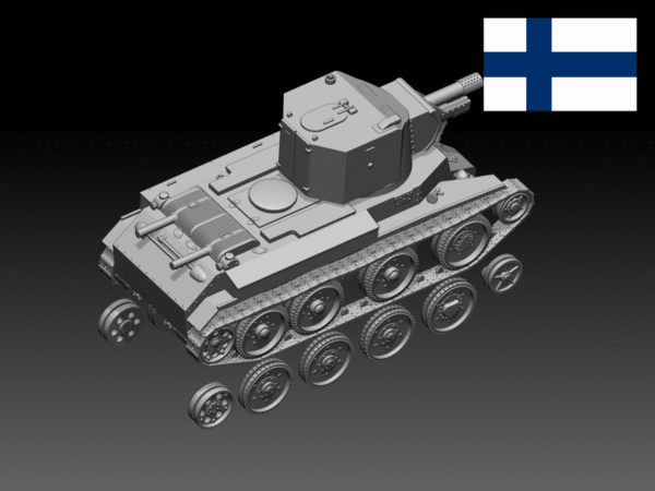 HINODE 1/144レジンキット 未塗装 WW2 フィンランド軍 BT-42 突撃砲 - 画像 (3)
