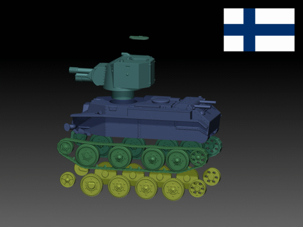 HINODE 1/144レジンキット 未塗装 WW2 フィンランド軍 BT-42 突撃砲 - 画像 (4)
