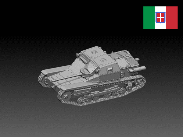 HINODE 1/144レジンキット 未塗装 WW2 イタリア軍 CV35 CC快速戦車 火力支援型