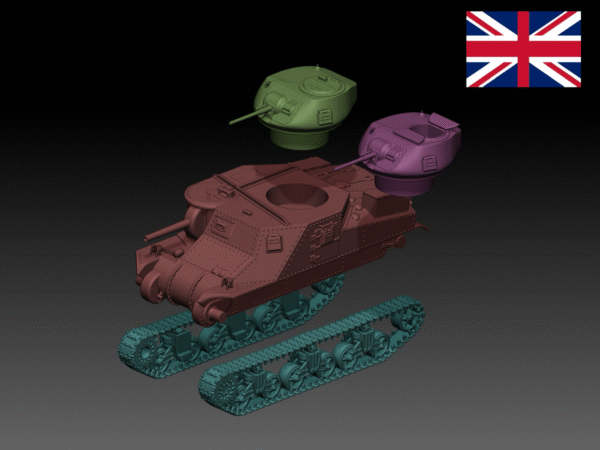 HINODE 1/144レジンキット 未塗装 WW2 アメリカ軍　イギリス軍　M3グラント中戦車 - 画像 (4)